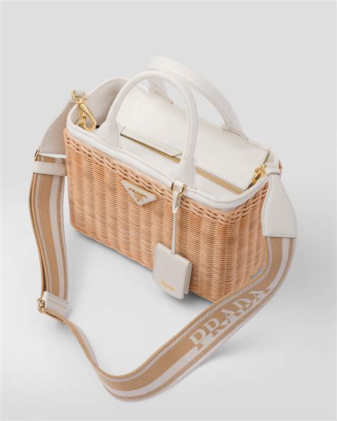 prada wicker shoulder bag|canvas tote bag prada.